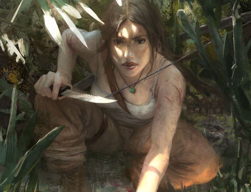 les, videohry, umělecká díla, džungle, Lara Croft, anime les, videohry, umělecká díla, džungle, Lara Croft, anime