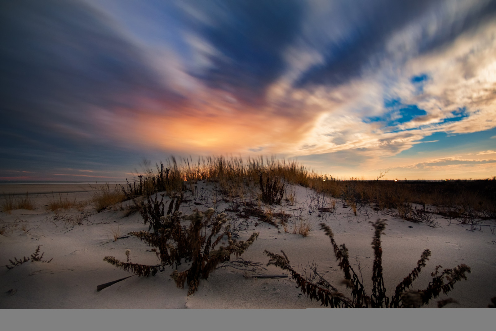 Wallpaper night, beach, long, exposure, nj, ocean, sand, sky