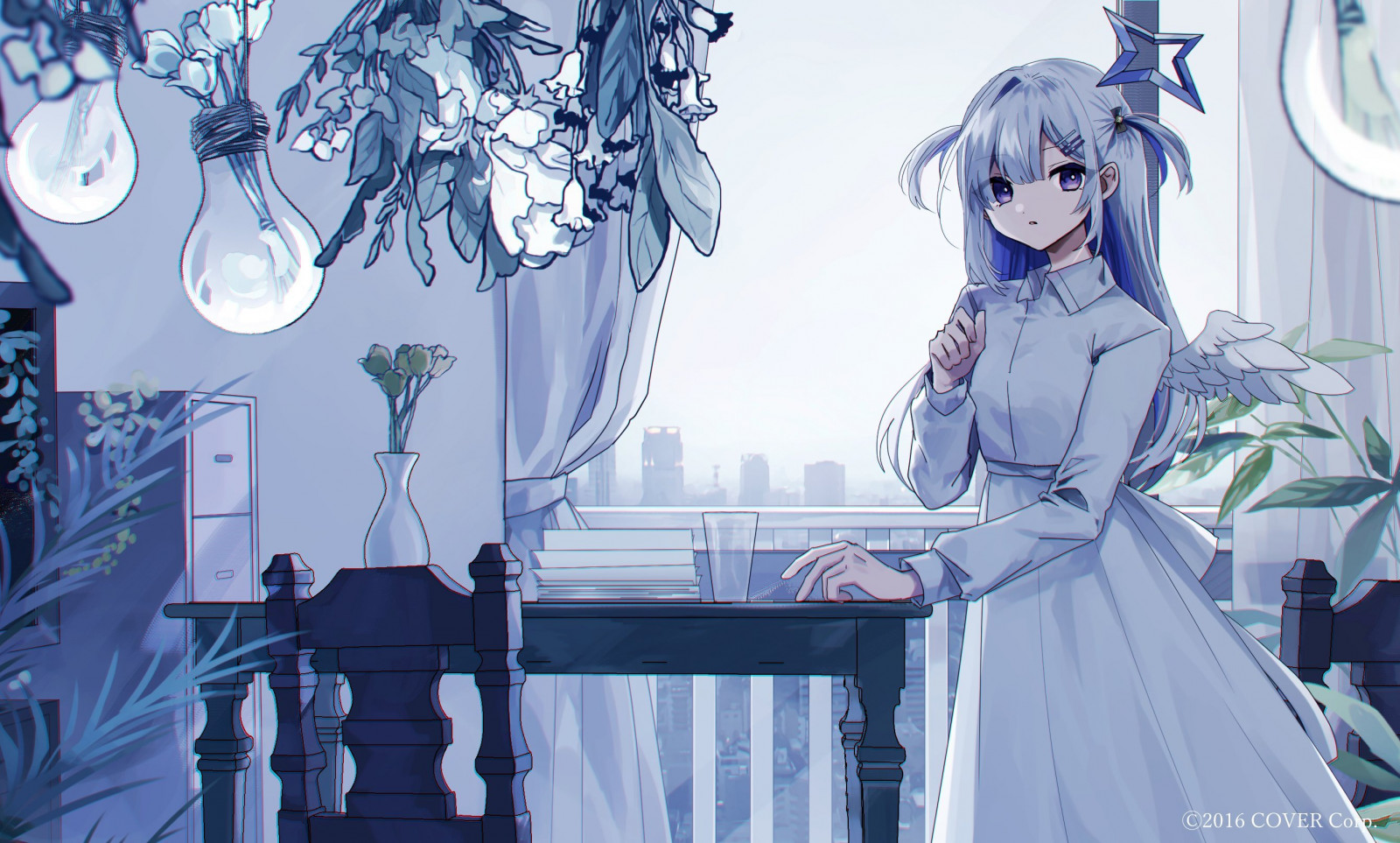 Hololive, Amane Kanata, Engel, blå, Virtual Youtuber