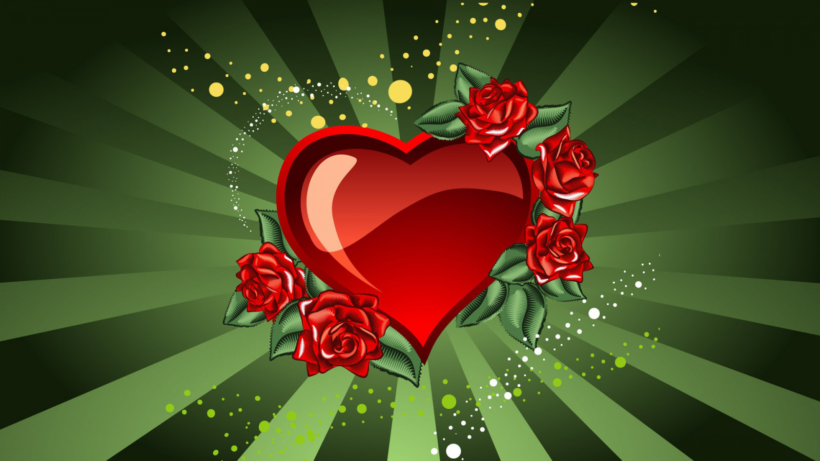 Wallpaper vector art, shapes, Valentine's Day, green background