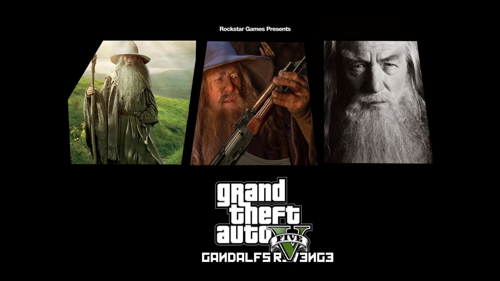 1920x1080 px, auto, Černá, legrační, Gandalf, velký, GTA, humor, ian, pán, Mckellen, z, kroužky, , Krádež, kouzelník