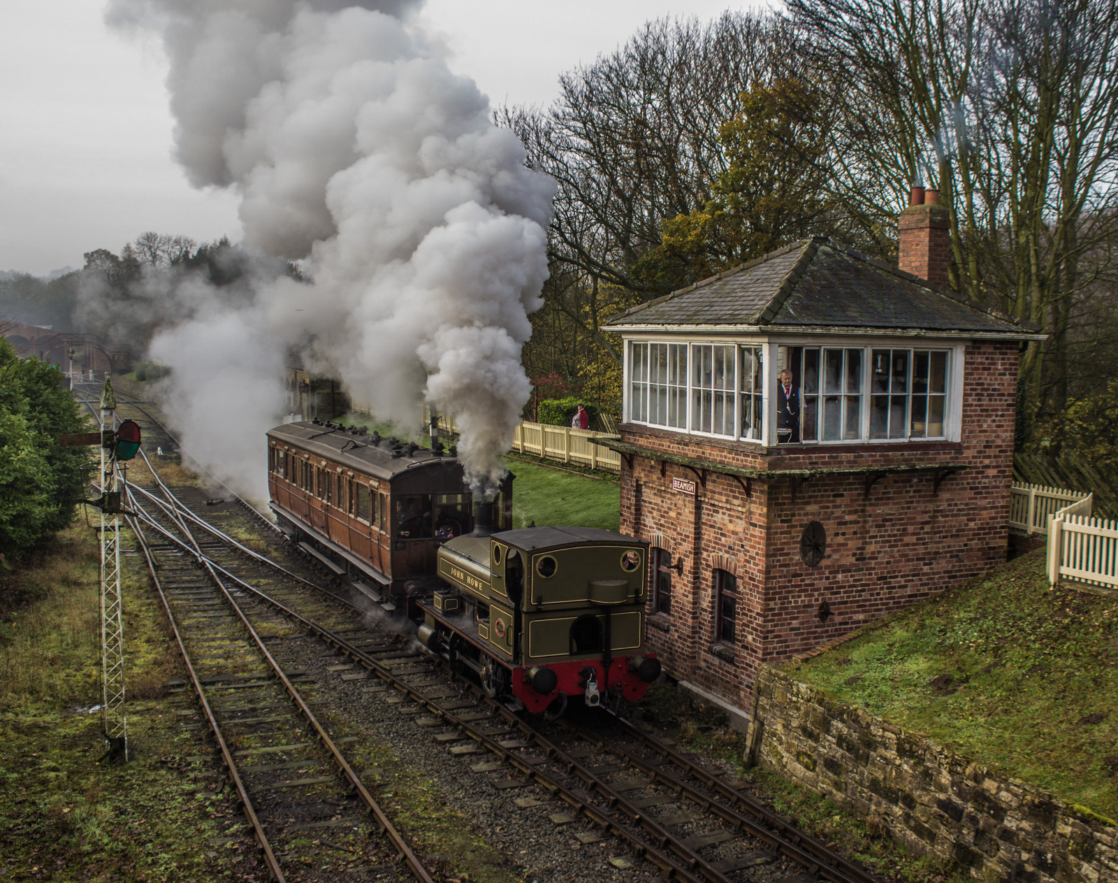 kopec, vozidlo, vlak, železnice, nádrž, doprava, lokomotiva, motor, strom, parní, kolejnice, hora, rostlina, dráha, železnice, vysočina, Durham, venkov, železniční doprava, kolejová vozidla, Parní motor, beamish, bláznivý, lokomotivy, stanley, Andrewbarclay