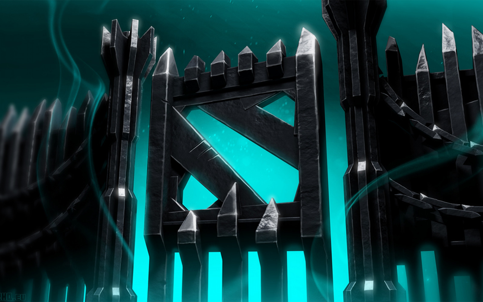 Wallpaper video games, symmetry, Dota 2, metropolis, graphics