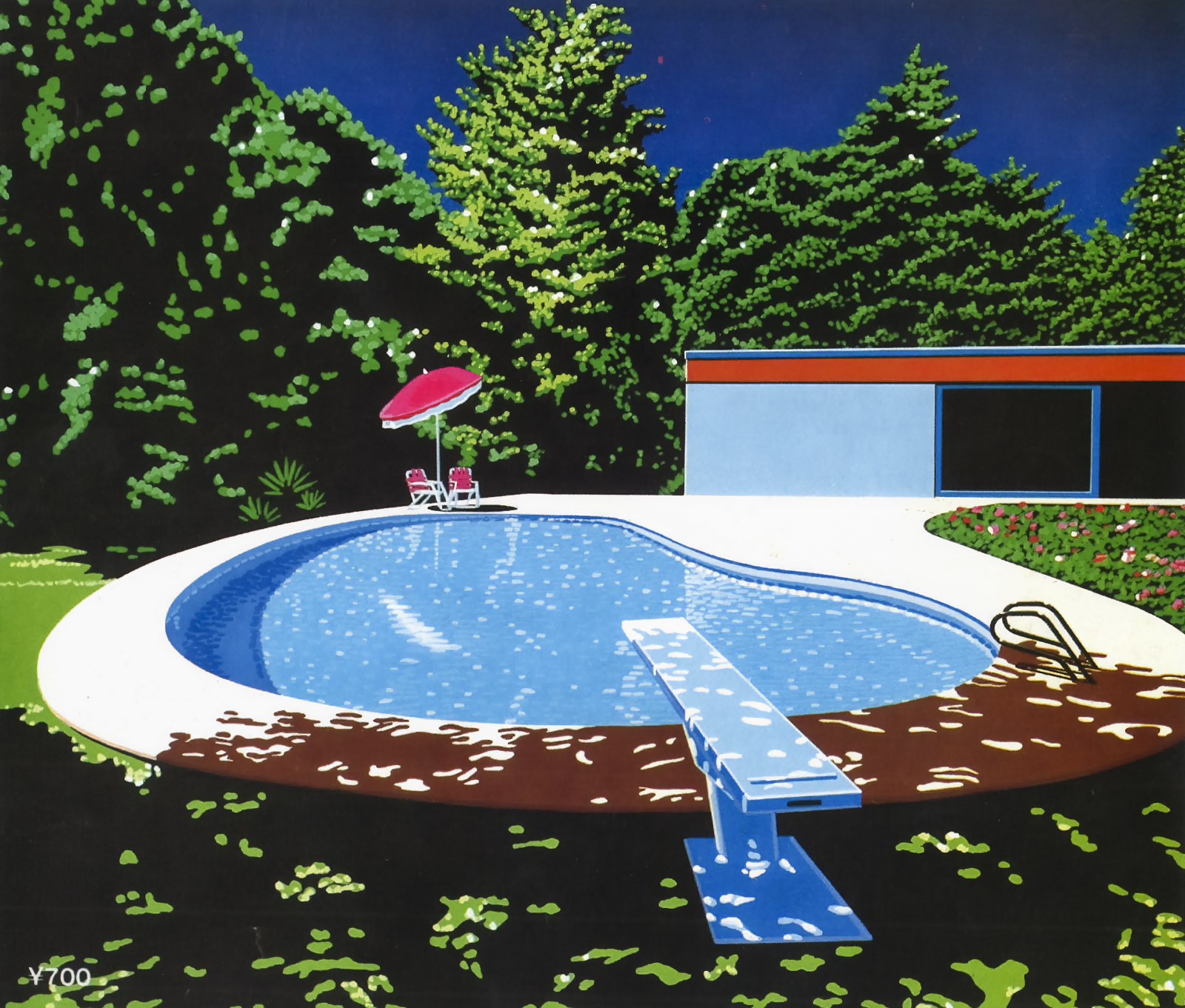 Bakgrundsbilder : Hiroshi Nagai, Retrowave, målning, simbassäng