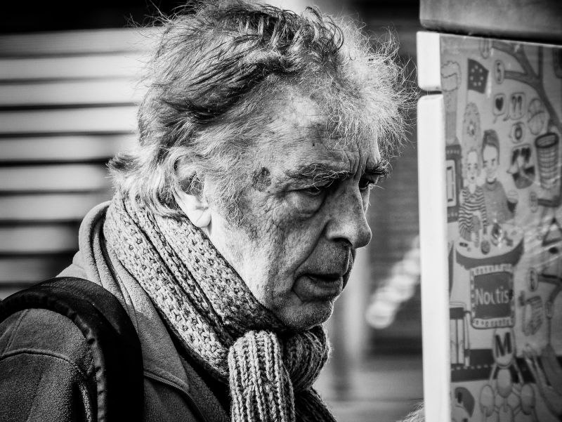 monokrom,mand,portræt,fotografering,Person,Gade syn