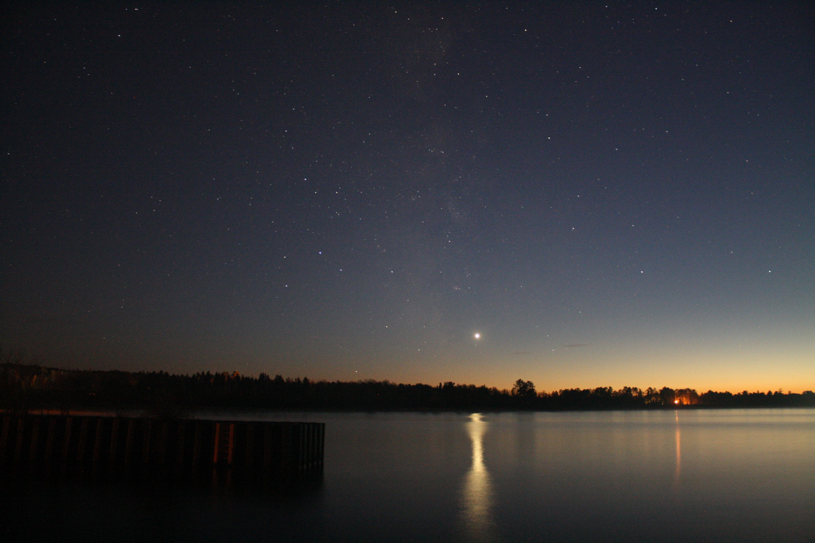 západ slunce, Příroda, noc, hvězdy, Venuše, soumrak, prostor, planeta, noční obloha, euforie, Hořejší jezero, mléčná dráha, flickrfriday