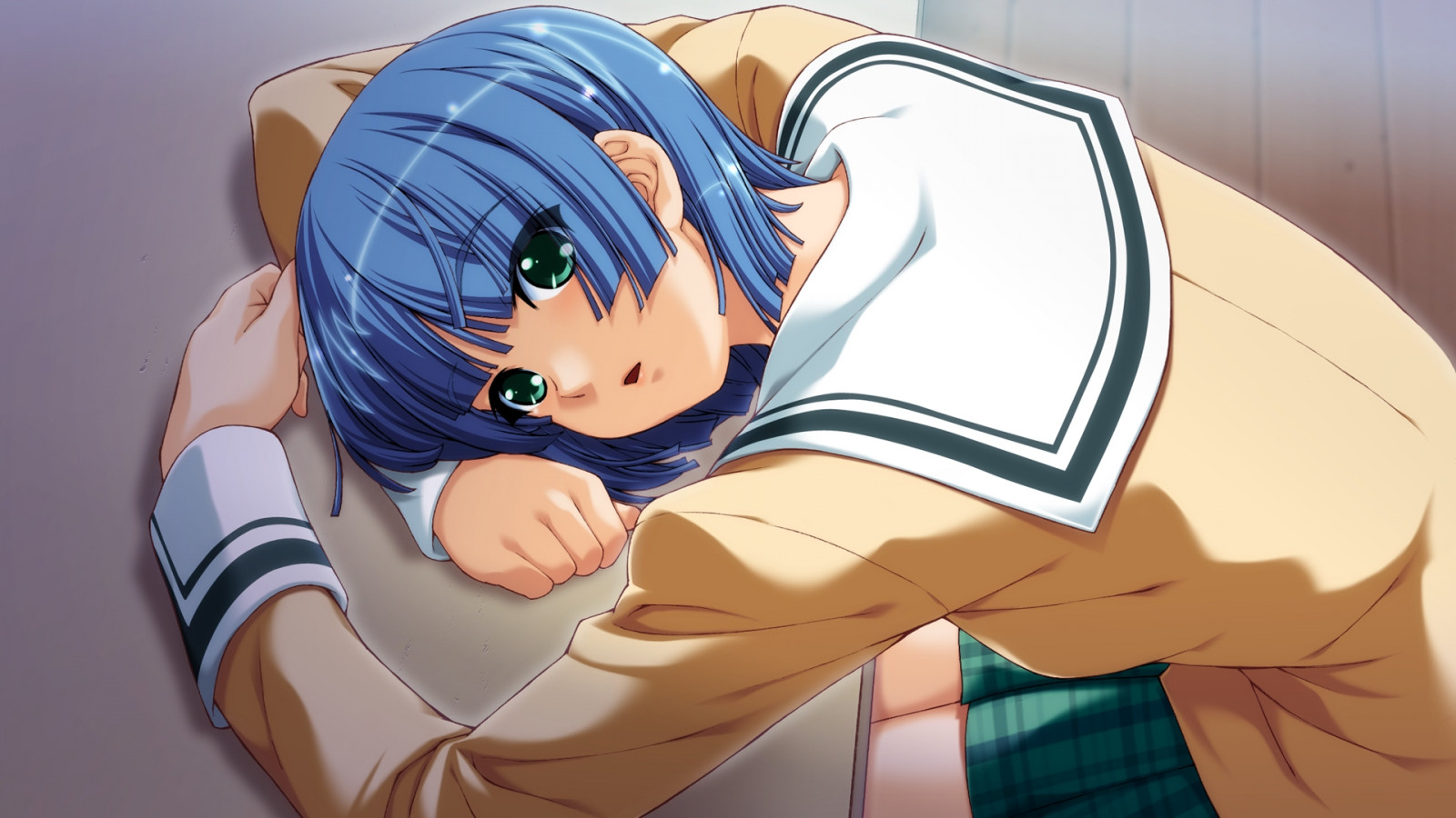 ilustrace, anime, kreslená pohádka, černé vlasy, lavice, pusa, sestra Scheme, dívka, dívej se, póza, mangaka, ino, kuchika Isami