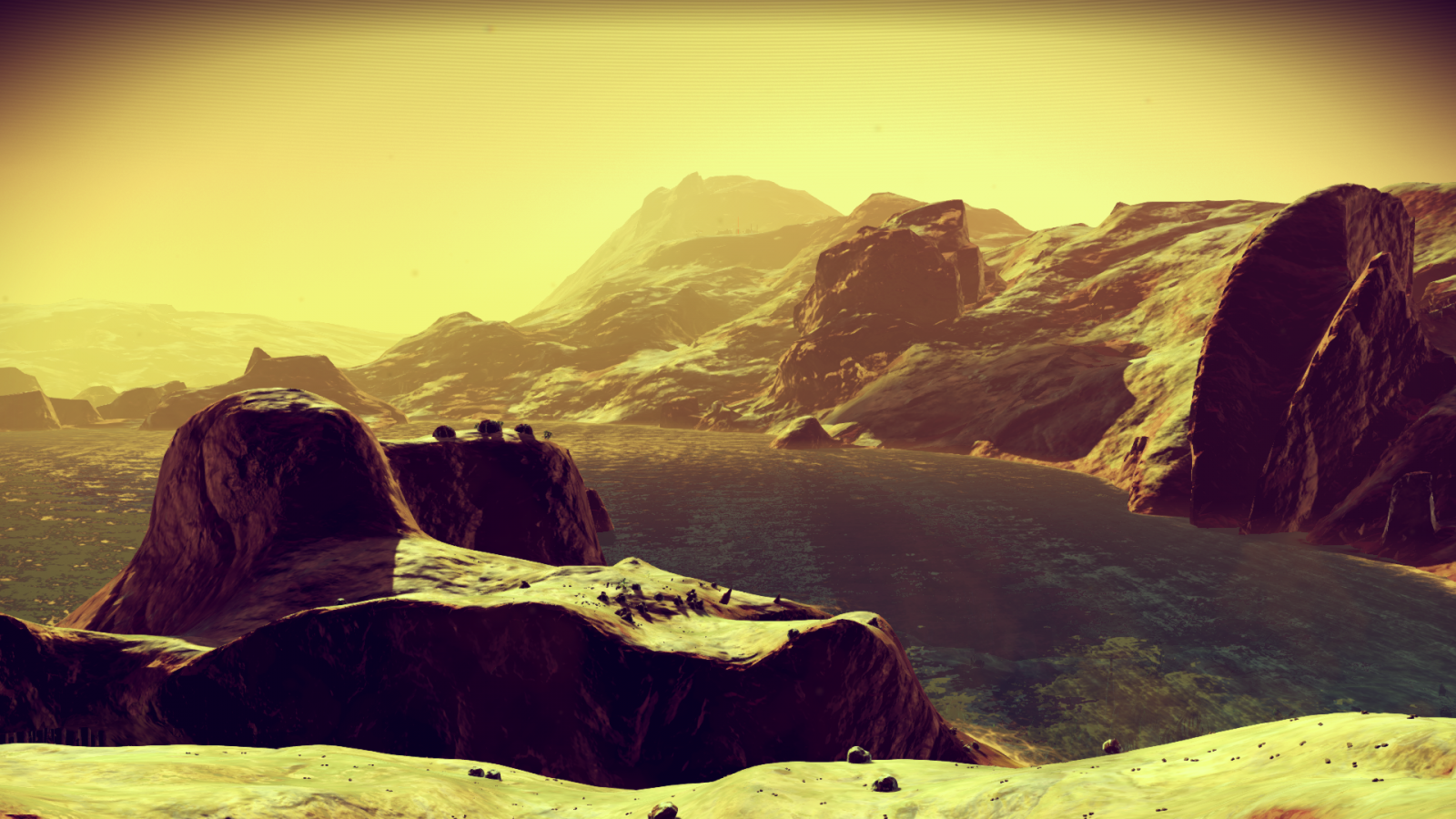 slunečnímu záření, krajina, videohry, západ slunce, moře, kopec, Skála, Příroda, odraz, svítání, večer, ráno, útes, slunce, horizont, soumrak, Žádný člověk se Sky, světlo, Terén, hora, svítání, vlna, Snímek obrazovky, počítač tapeta, horských reliéf