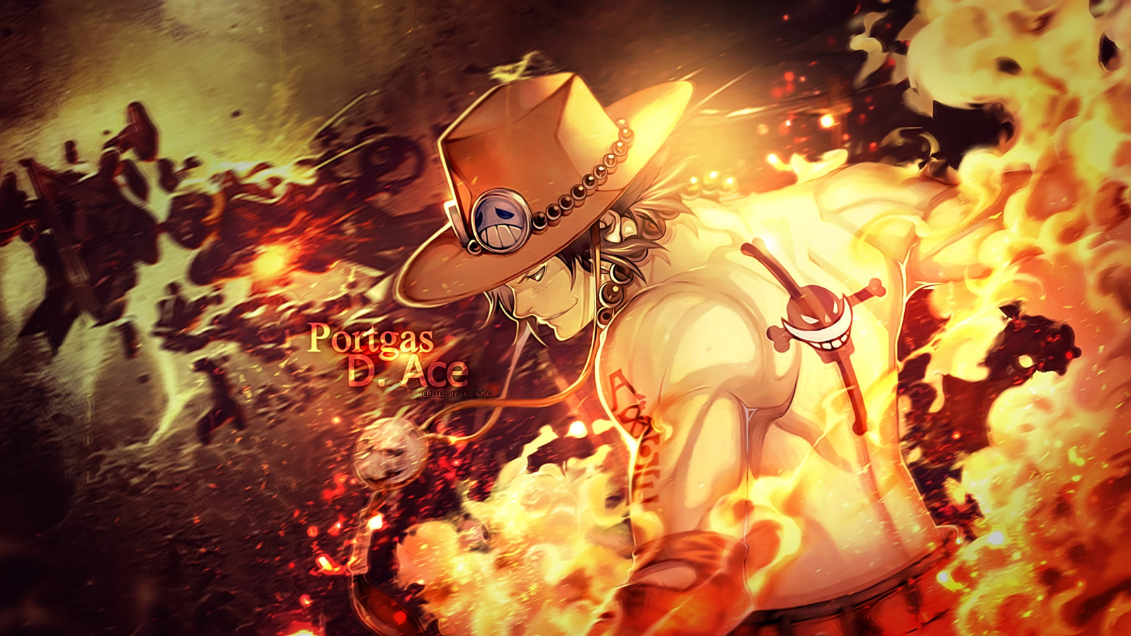 Wallpaper Portgas D Ace, whitebeard crew 7996x4498 EagleEye