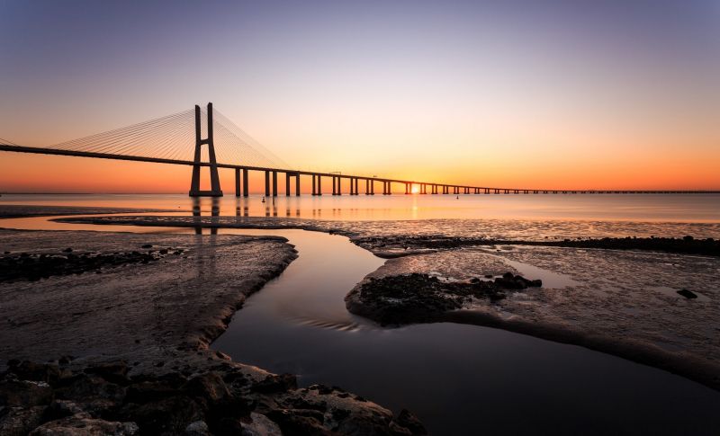 sunlight, landscape, sunset, sea, bay, shore sunlight, landscape, sunset, sea, bay, shore