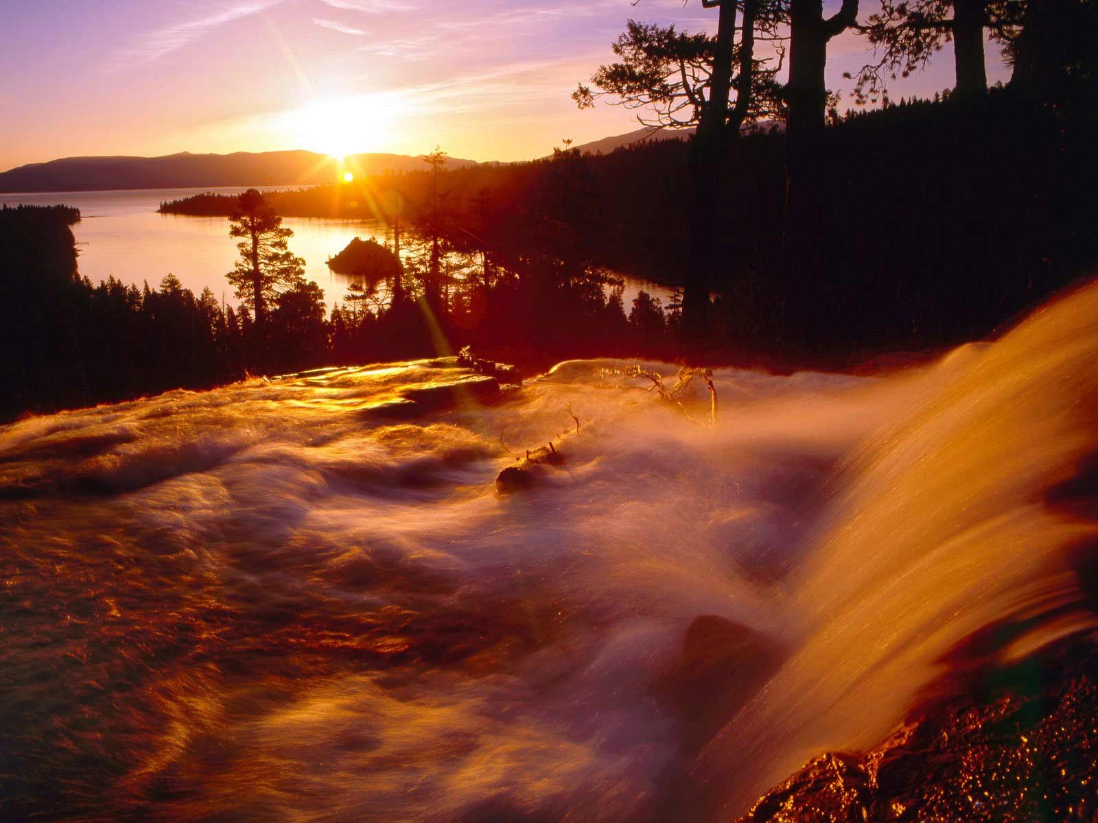 Stream Sunset Wallpaper : sunlight, landscape, sunset, lake, nature, reflection, sky ...
