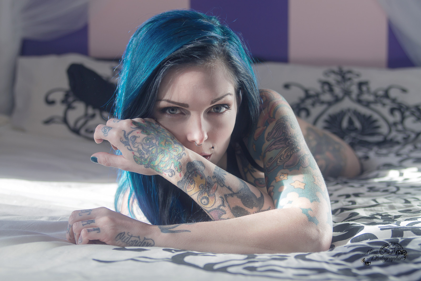 model, portrét, modrý, černé vlasy, sebevražda, půvab, dívka, krása, dívky, oko, zábava, gumák, naturallight, E, alternativní, ria, sg, Carthy