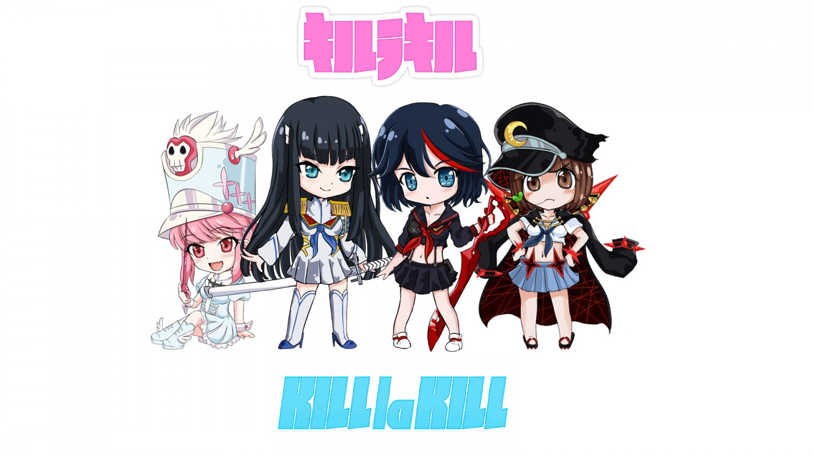 ilustrace, anime, kreslená pohádka, Jakuzure Nonon, Kill la Kill, Matoi Ryuuko, Kiryuin Satsuki, Mankanshoku Mako, mangaka