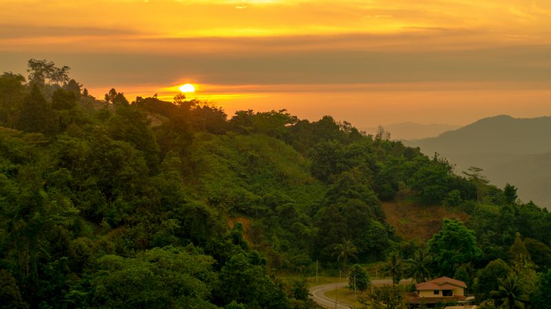 solnedgång,soluppgång,Lugn,borneo,Crocker,vacker natur