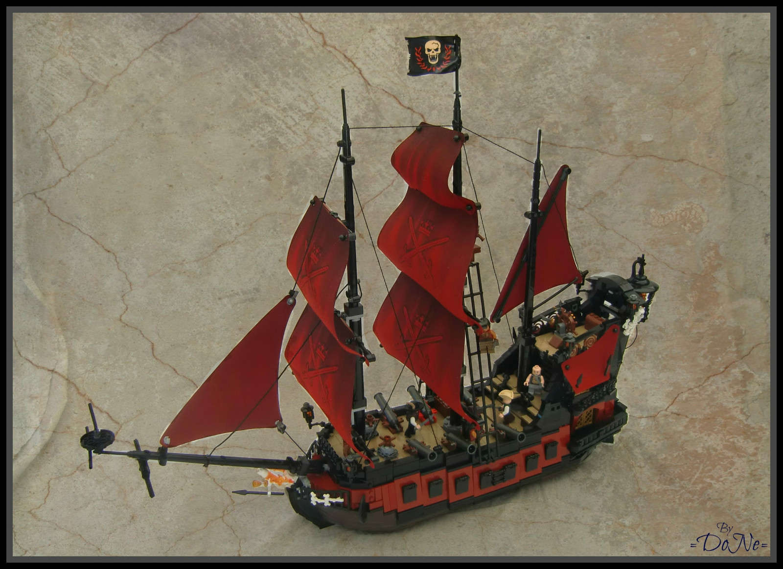 Černá, podle, Viktor, loď, LEGO, piráti, vousy, Královna, vyrobený, Pomsta, kapitán, karibský, Zvyk, Hotovo, Anne s