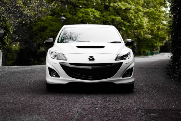 Mazda,white,front view