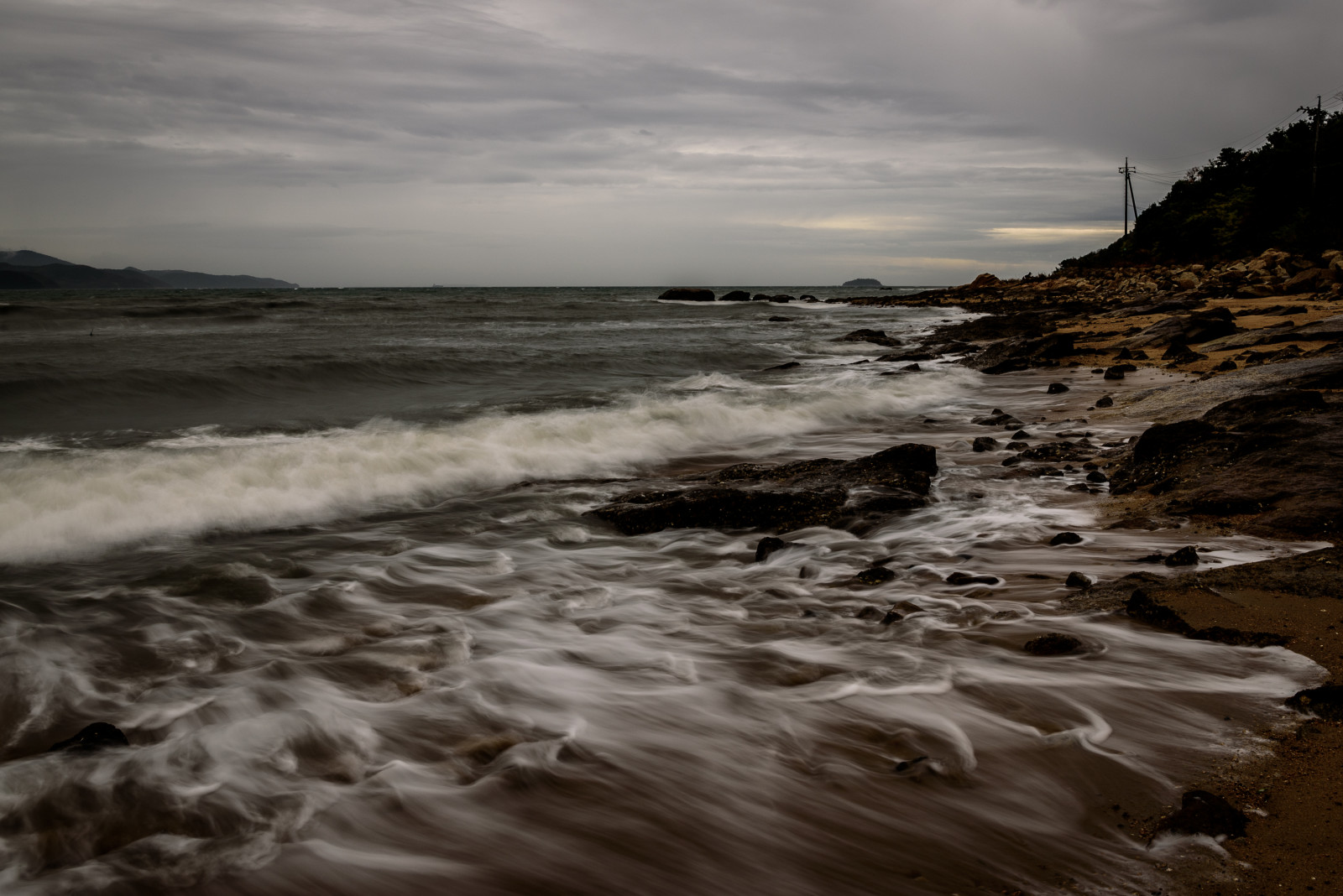 바다, 하늘, 물줄기, 육지, 연안, 물, 대양, 웨이브, 구름, 수평선, coastal and oceanic landforms, 바람 파도, ...곶, 바닷가, 고요한, 록, 저녁, 기상 현상, 조류, 검정색과 흰색, 경치