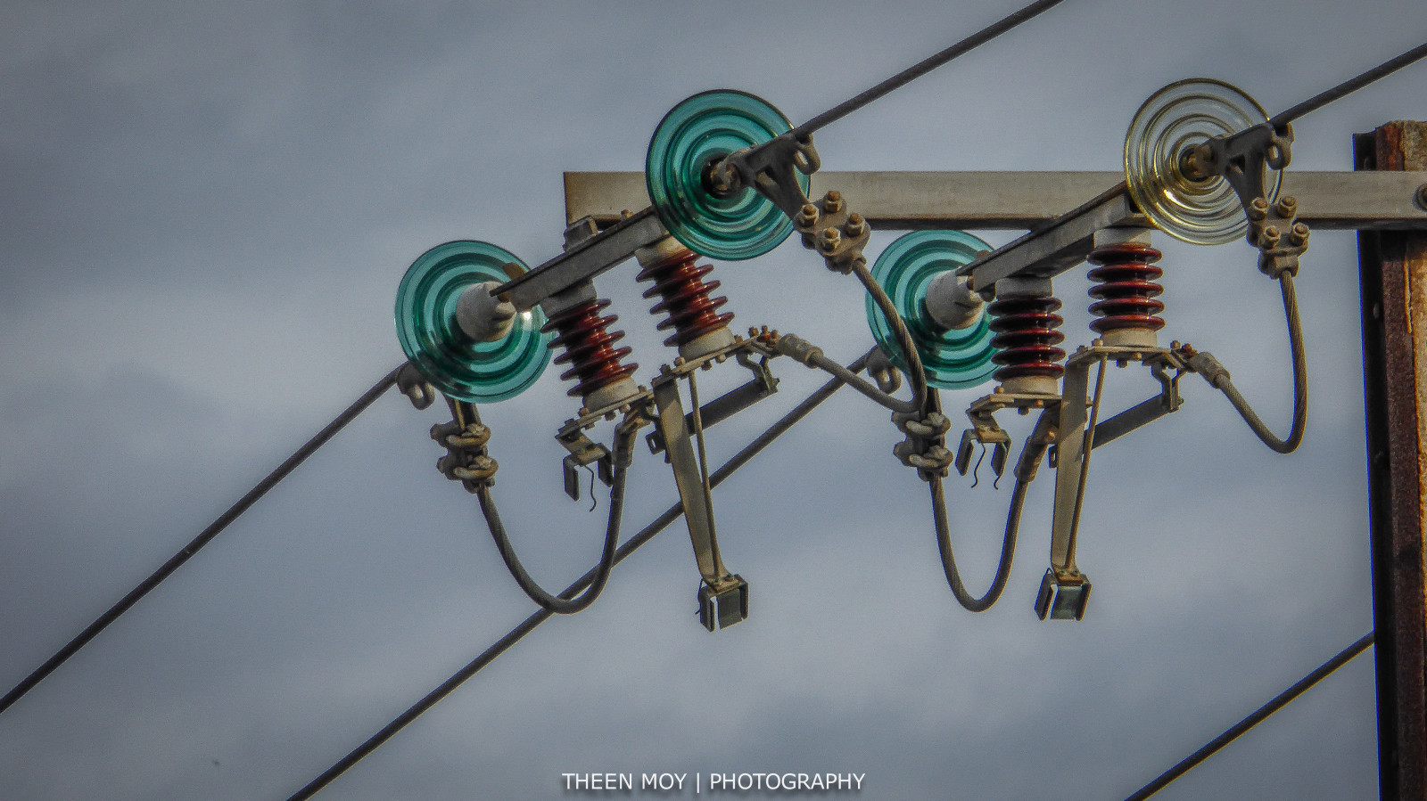 Červené, nebe, mraky, zelená, sklenka, Šedá, kov, drát, beton, elektrický, Adelaide, kaštanové, lumix, theen, keramický, elektrické napájení, kabely, elektrické vedení, Stobiepole, Marionroad