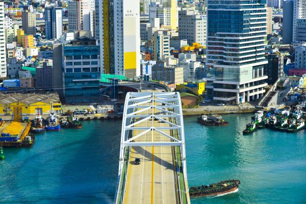Busan,landscape,Korean,harbor,bridge,ocean view