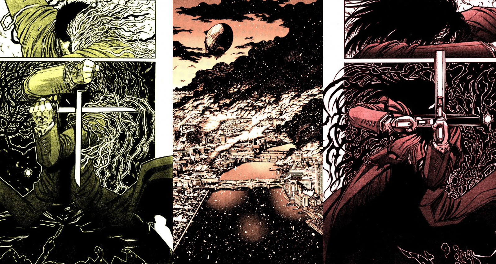 ilustrace, anime, Hellsing, Alucard, kreslená pohádka, komiks, rezervovat, kryt alba, komiks, beletrie