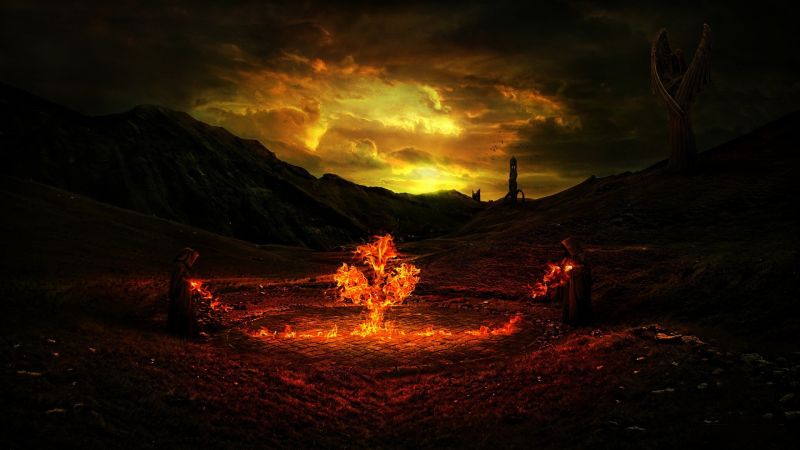 luz solar, Fantasia arte, noite, fogo, céu, obra de arte luz solar, Fantasia arte, noite, fogo, céu, obra de arte
