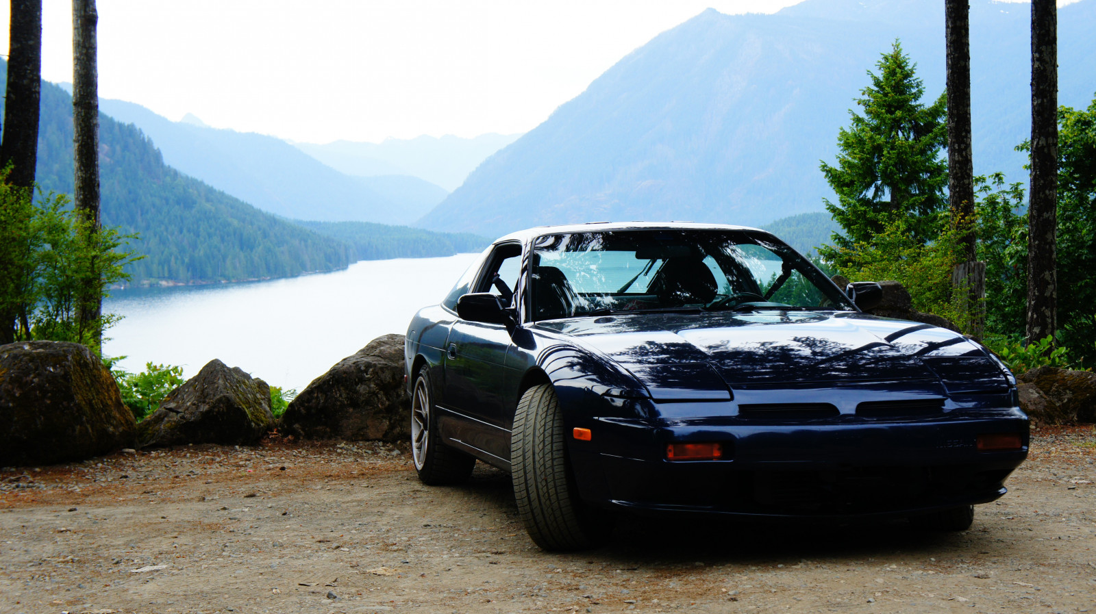 hory, vodopád, západ slunce, auto, vozidlo, pláž, řeřavý, Pes, sportovní auto, Hawaii, Nissan 240SX, závodění, Konvertibilní, Nissan Silvia Spec R, Silvia S13, S13, výkon auta, 240SX, kolo, pozemní vozidla, automobilového designu, automobilový exteriér, automobil make, auto závodní