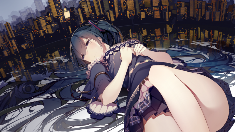 ciudad, Anime, Chicas anime, Vocaloid, Hatsune Miku, historietas ciudad, Anime, Chicas anime, Vocaloid, Hatsune Miku, historietas