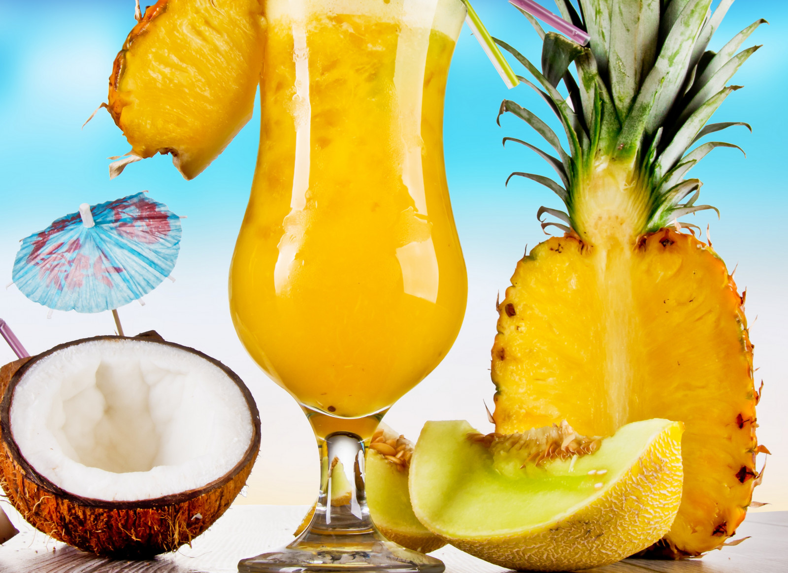 jídlo, ovoce, napít se, oranžový, šťáva, ananas, rostlina, banán, koktejl, kokosový ořech, vyrobit, suchozemská rostlina, kvetoucí rostlina, banán rodina