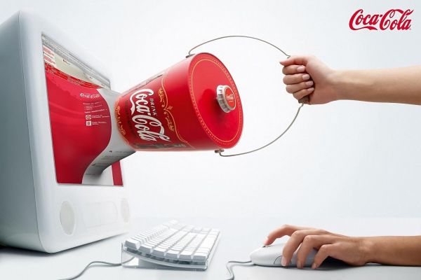 Coca Cola,hand,computer,monitor,bucket