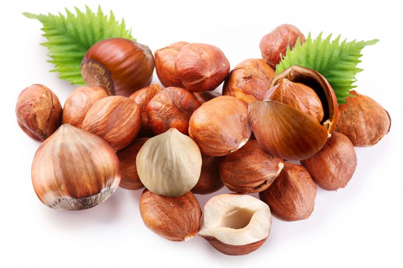 白,ナッツ,ヒープ,葉