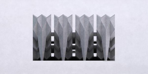 architecture,monochrome,model,3D,render,Plate