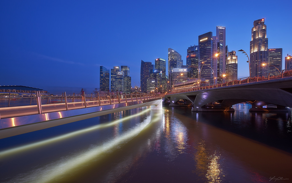 solnedgang, by, bybilledet, nat, arkitektur, Singapore, afspejling, skyline, skyskraber, blå, aften, morgen, bro, flod, horisont, Sony, skumring, metropol, Jubilee, Tusmørke, downtown, daggry, milepæl, a7, SOE, byområde, vandveje, hovedstadsområde, menneskelig bosættelse, geografisk funktion, fe1635, a7series