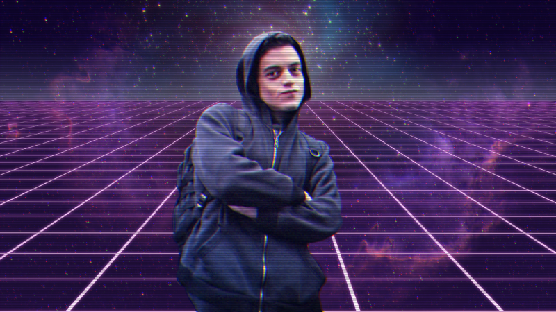 Mr Robot,Elliot Mr Robot,Rami Malek,blue,hacking,singing