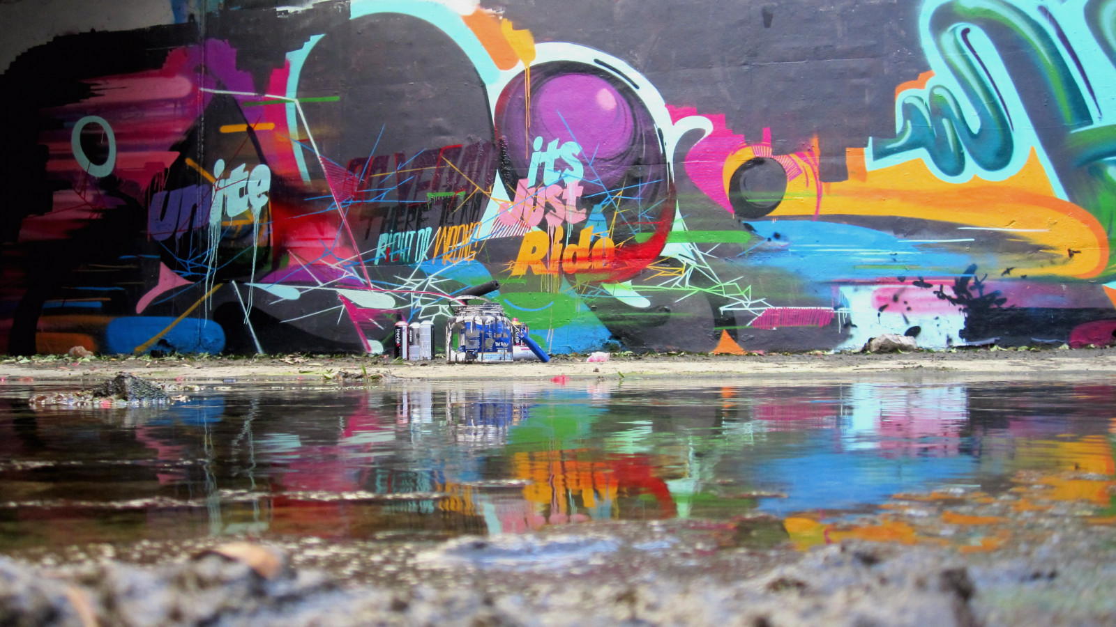 malování, voda, odraz, umělecká díla, grafiti, pouliční umění, nástěnná malba, UMĚNÍ, Tunnelart