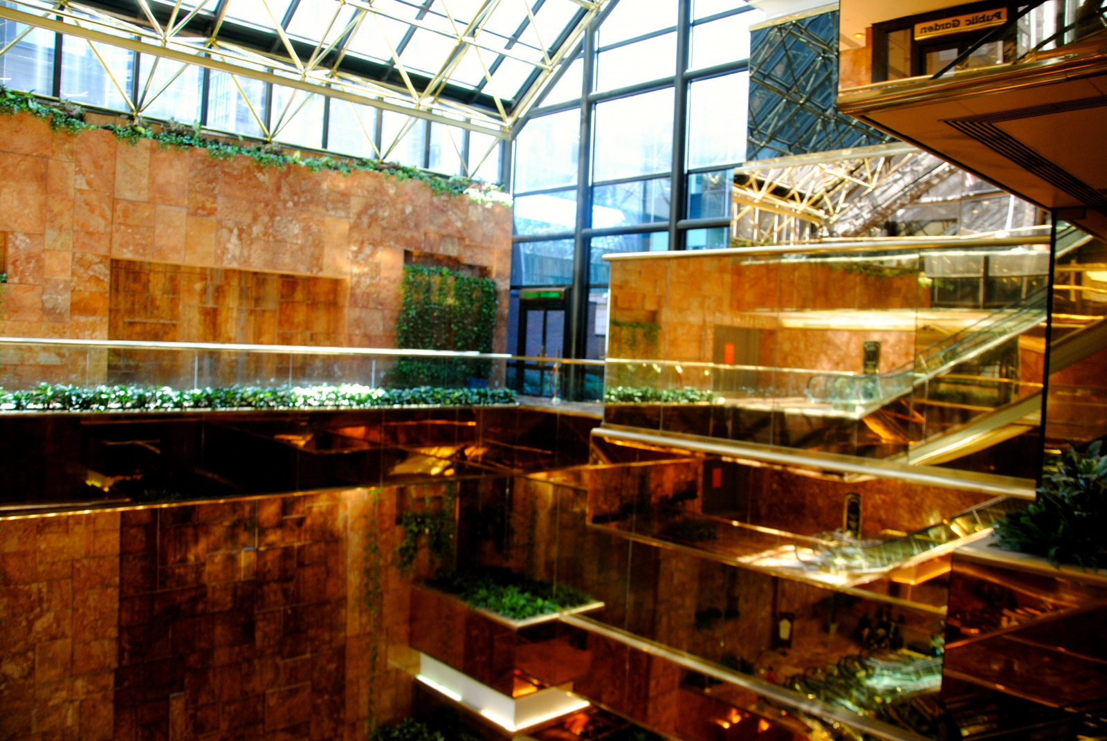 Vzhled interiéru, Manhattan, newyork, lobby, 5thavenue, Trump Tower