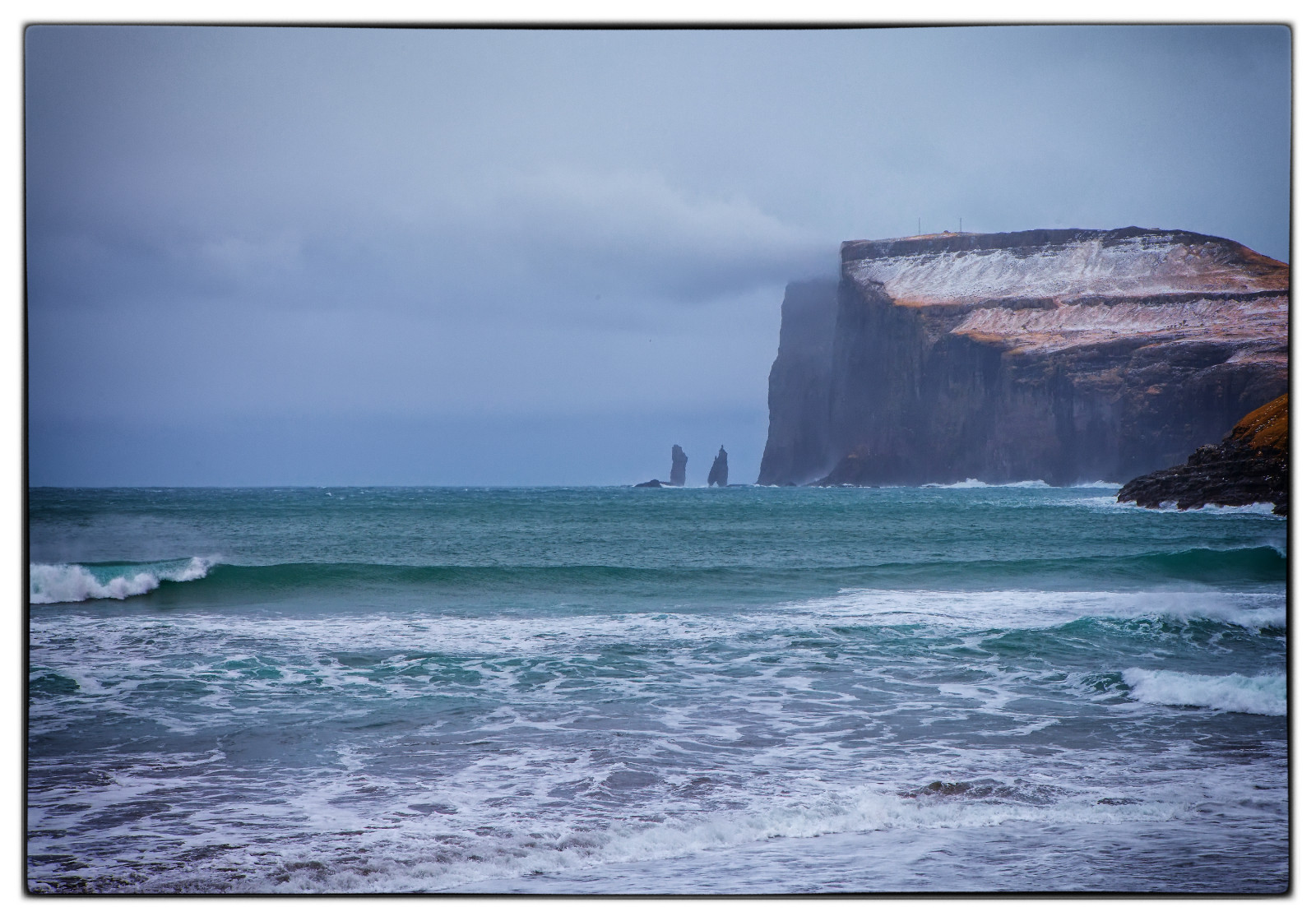 moře, záliv, voda, Skála, pobřeží, věž, pobřeží, útes, Kánon, horizont, pelerína, rám, Terén, Pohled, oceán, vlna, zátoka, lys, tělo z vody, mořská vlna, faroeisland, f r Erne, canon5dmarkll, Vand, veiws, elementsorganizer11, canon2470f28l, tj rnuvik