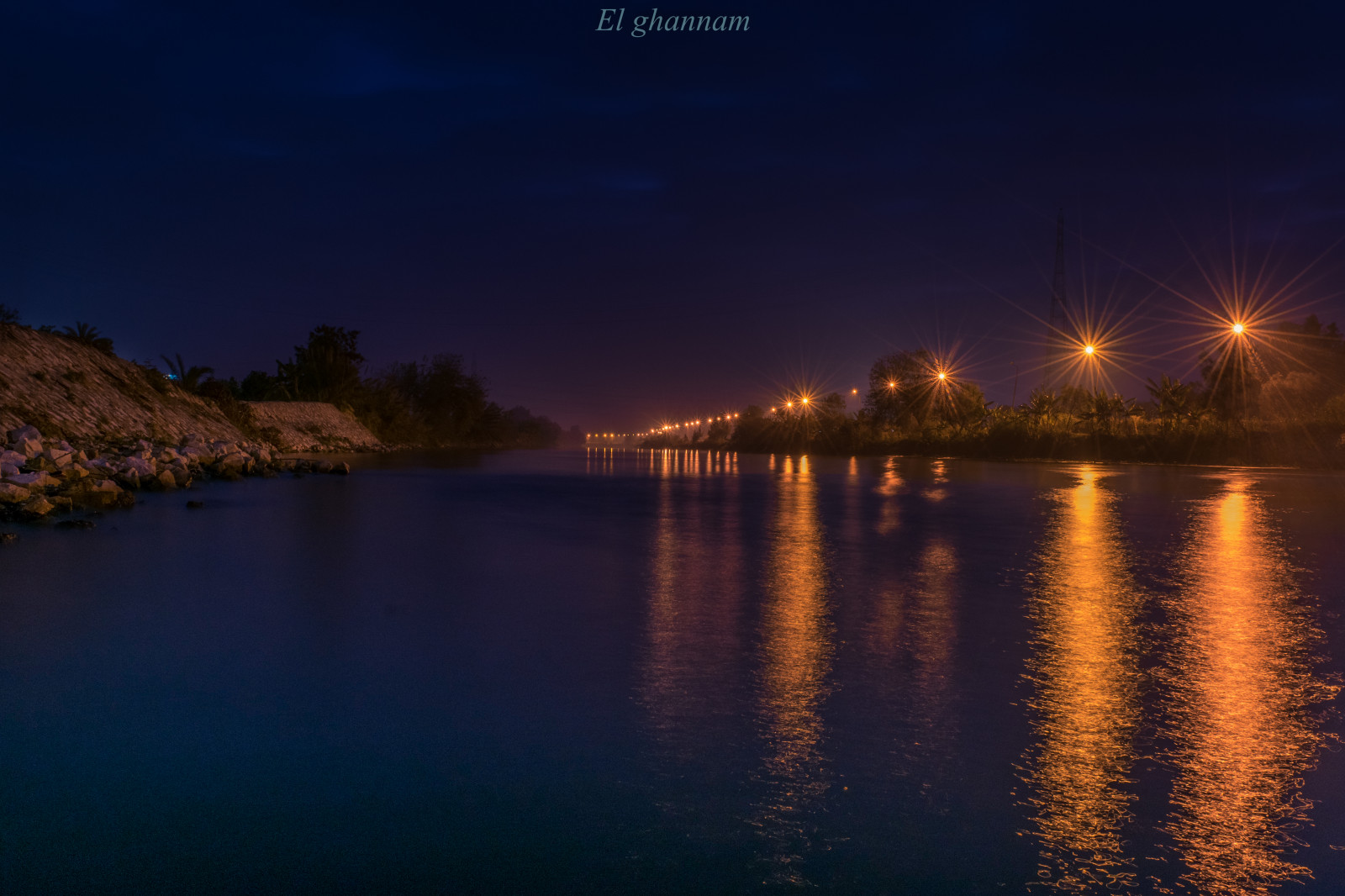 Wallpaper landscape, lights, sunset, night, lake, reflection, sunrise
