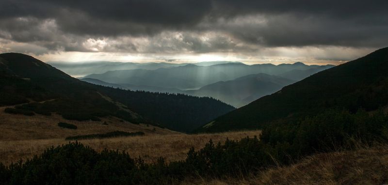 krajina, kopec, jezero, Příroda, svítání, ráno krajina, kopec, jezero, Příroda, svítání, ráno