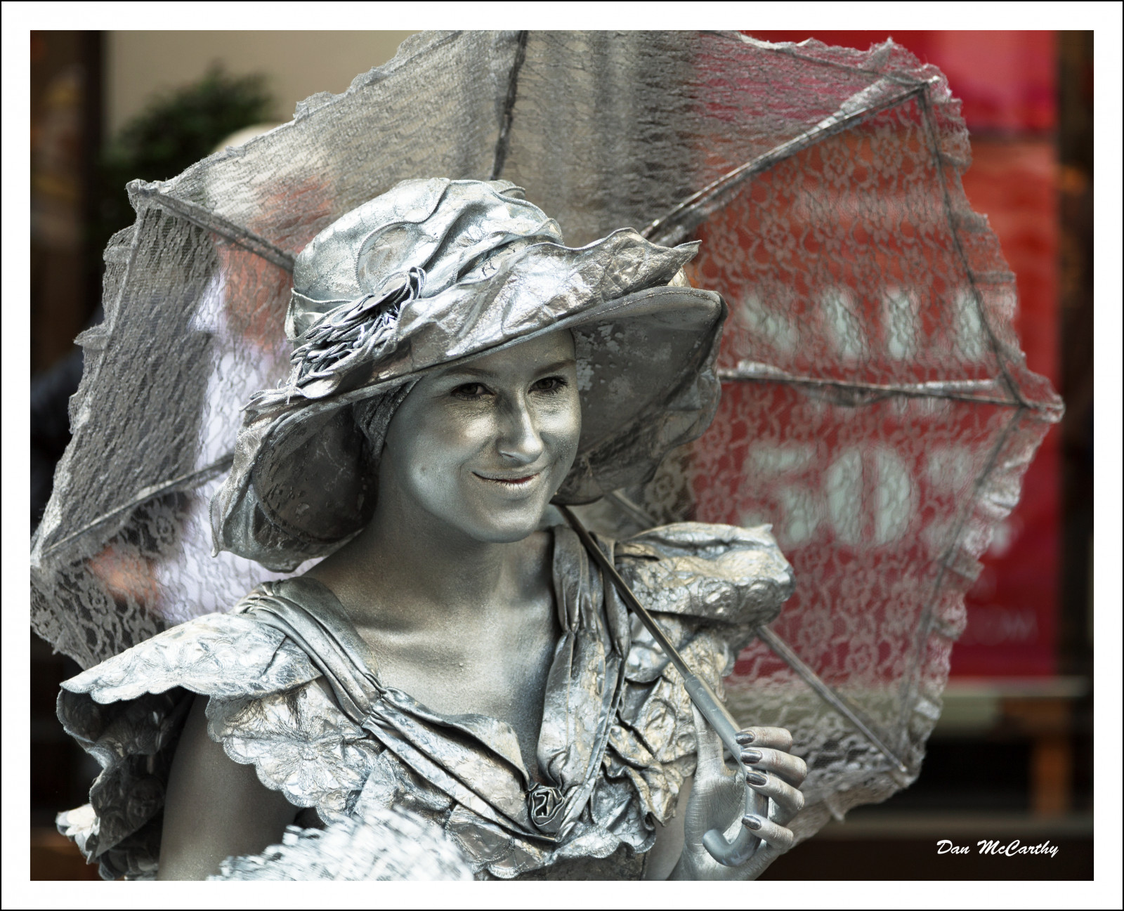 Červené, čepice, dáma, Kánon, stříbrný, streetartist, silverlady, canonef24105mm