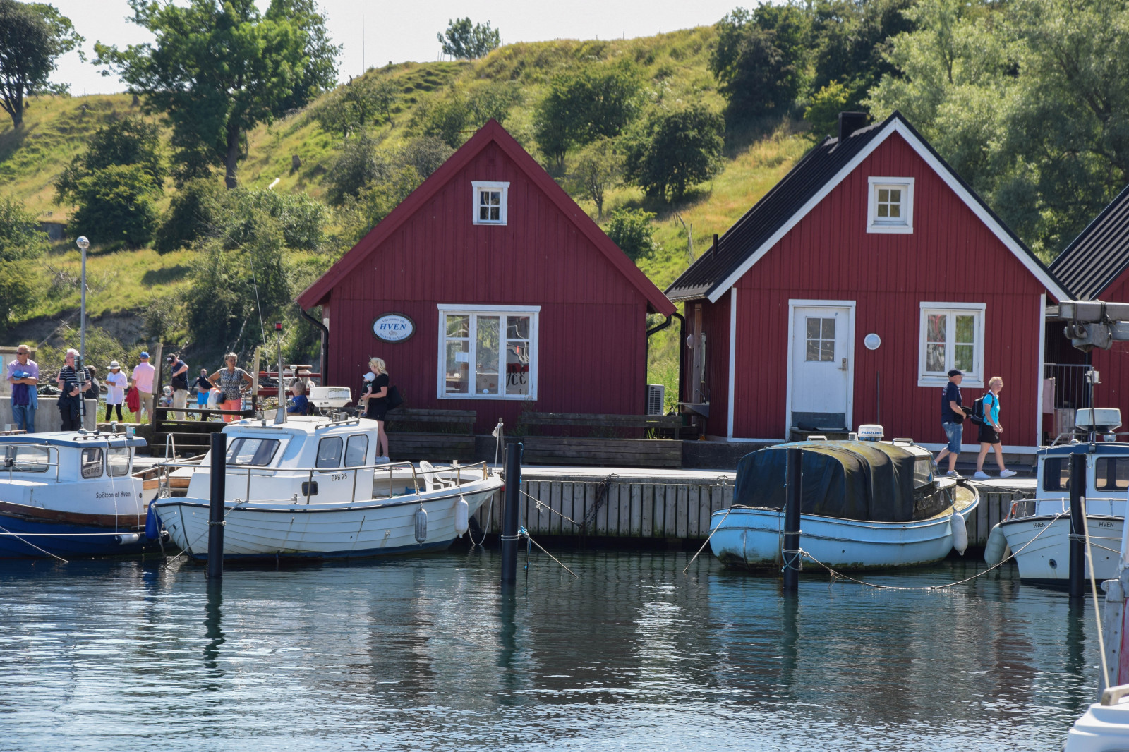lidé, loď, voda, jízdní kolo, nebe, vozidlo, mraky, řeka, ostrov, letní, Švédsko, kanál, Pohled, oceán, lodě, resund, sk ne, venkov, domy, b dehet, Landskrona, bl nebe, loděnice, ven, Hven, vodní