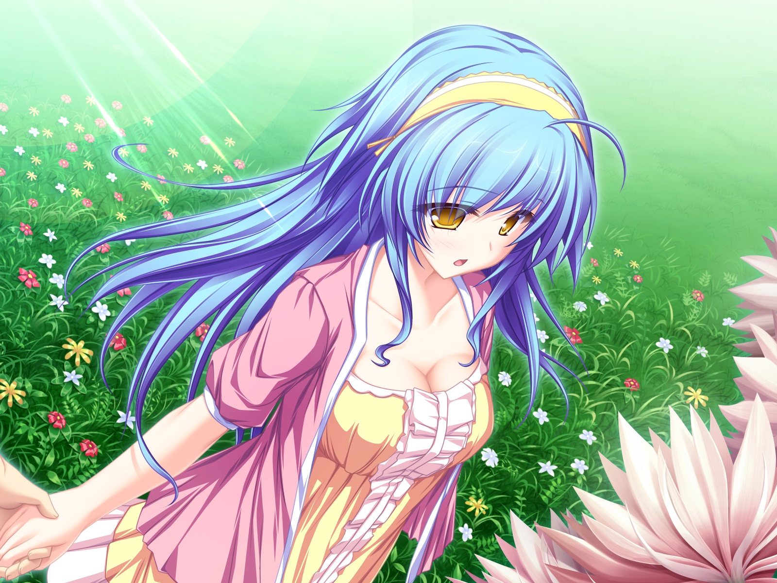 ภาพประกอบ, ดอกไม้, อะนิเมะ, งานศิลปะ, Suzukaze no Melt, Hiiragi Tsukino, หญิงสาว, ทุ่งหญ้า, มังงะ, Tenmaso