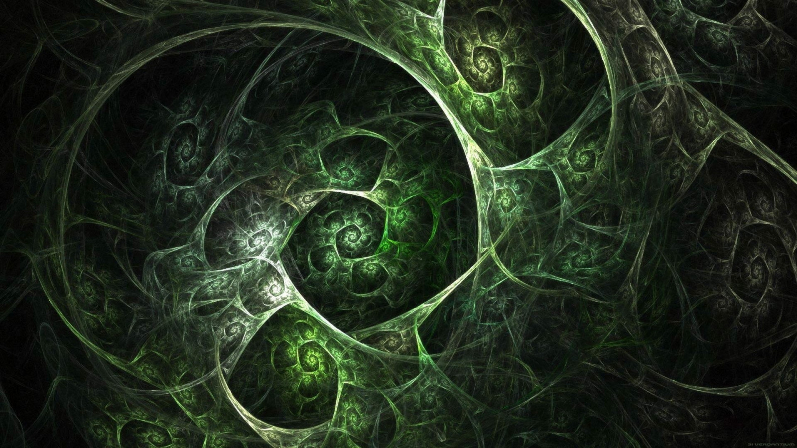 digital art, symmetry, green, fractal, texture, circle, jungle, ART, darkness, screenshot, computer wallpaper, fractal art
