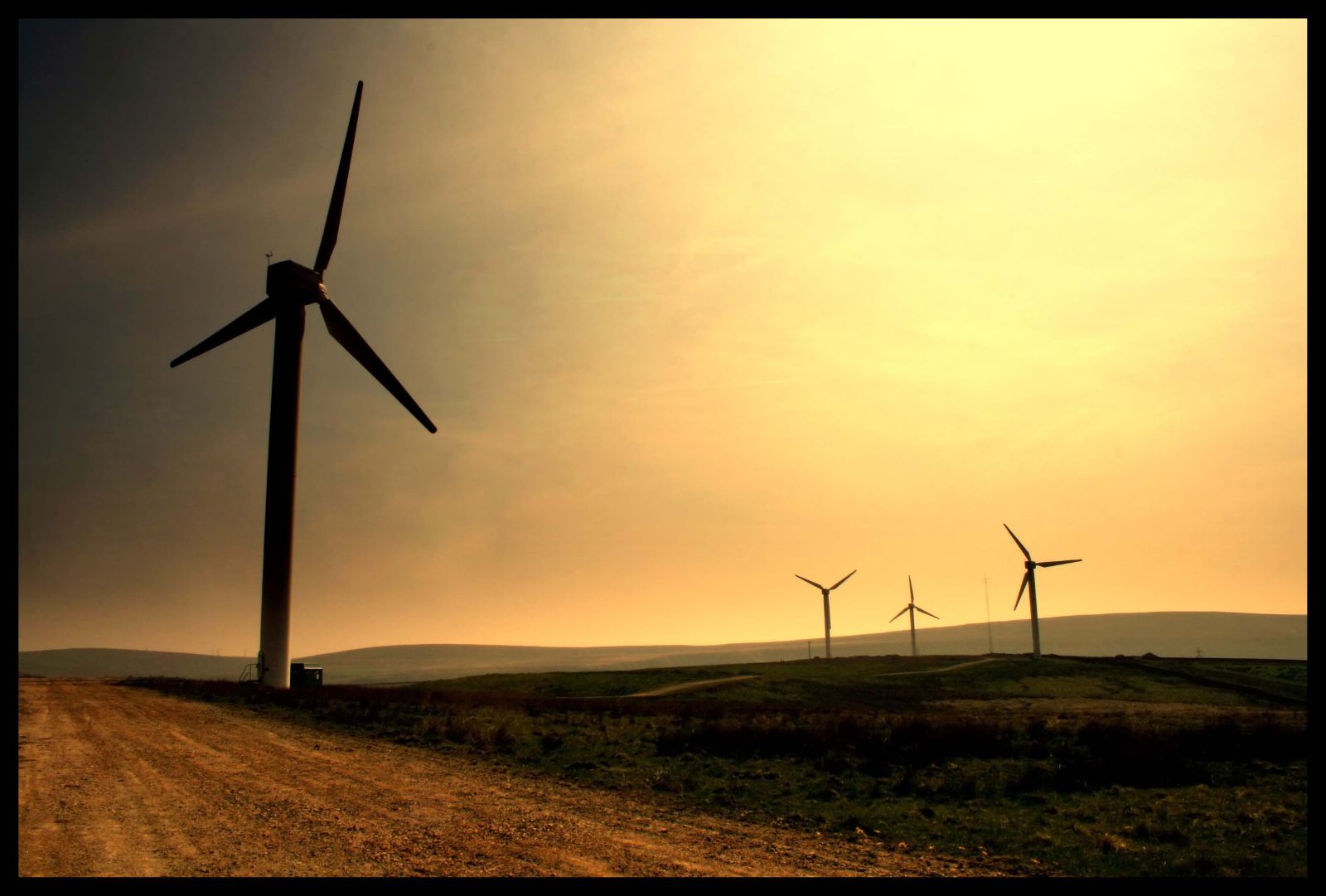 krajina, západ slunce, silueta, Anglie, vítr, větrný mlýn, stroj, mlýn, větrná turbína, Spojené království, elektřina, turbína, větrná farma, prostý, energie, superaplus, canon400d, prérie, rašeliniště, Lancashire, andrewlee1967, focusman5, andrewlee, větrná farma, Todmorden