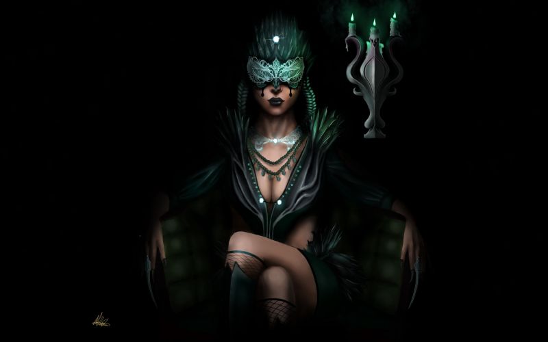 4175x2613 px, umělecká díla, temný, fantasy umění, maska, ženy 4175x2613 px, umělecká díla, temný, fantasy umění, maska, ženy