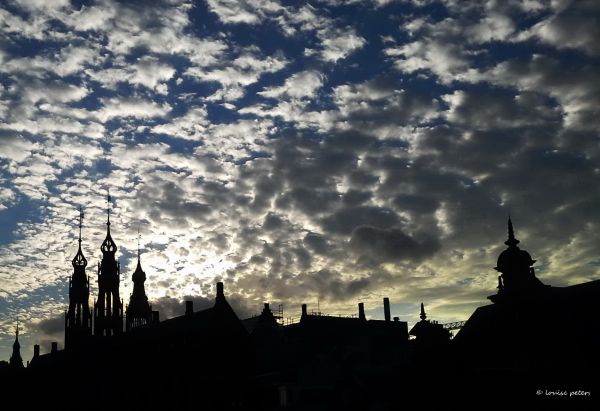 sunset,Amsterdam,clouds,evening,zonsondergang,view