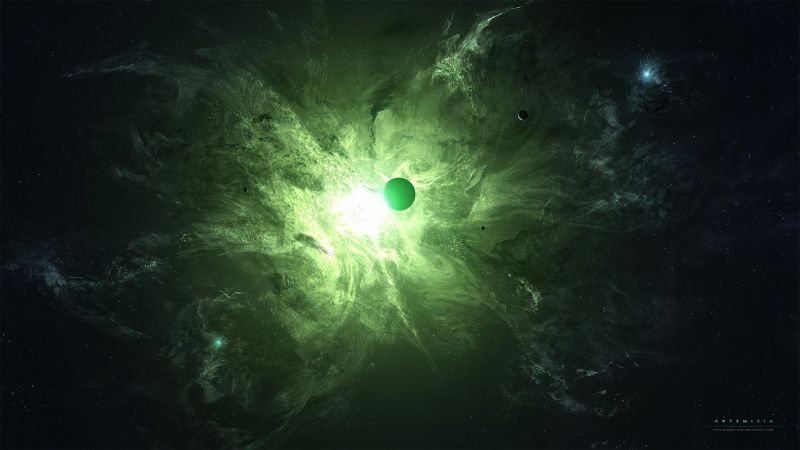 slunečnímu záření, digitální umění, prostor, space art, noc, planeta slunečnímu záření, digitální umění, prostor, space art, noc, planeta