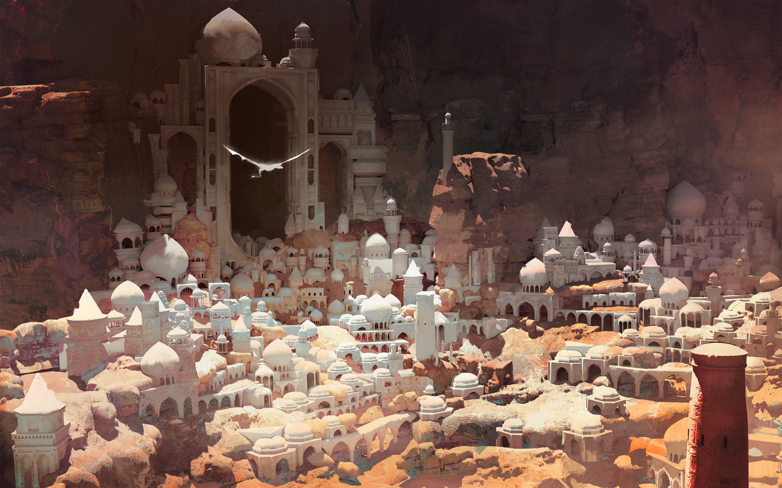 umělecká díla, panoráma města, fantasy umění, fantasy město, digitální umění