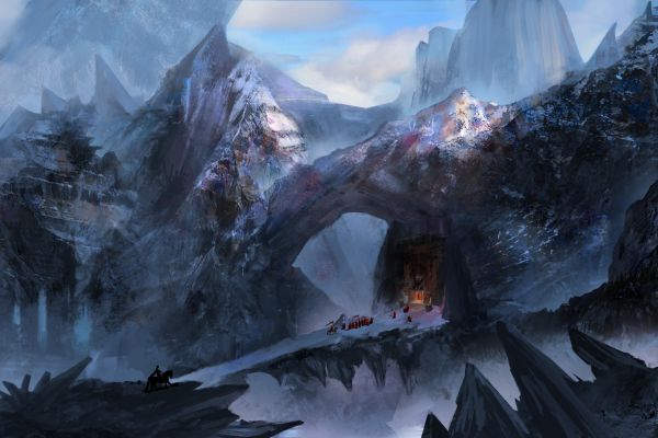 nature, artwork, fantasy art, mountains