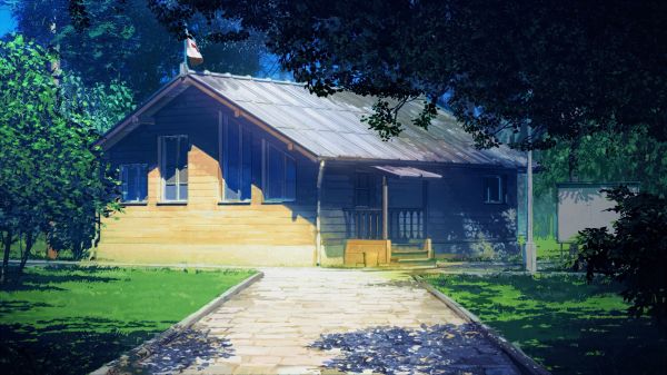 sunlight,ArseniXC,trees,house,path,cottage