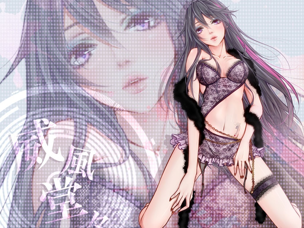 Kvinder, langt hår, anime, Anime piger, tegneserie, sort hår, trusser, tegneserier, gråt hår, skitse, Photo shoot, mangaka